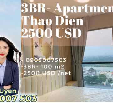 3 Phòng Ngủ Q2 Thao Dien View Sông Tuyệt Vời, Cho thuê chỉ 2500 USD net